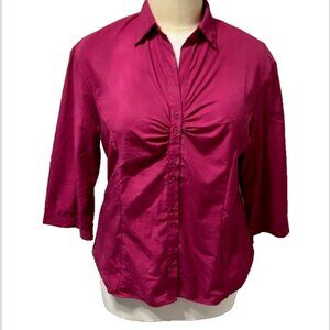 Unity Casuals | Fuschia Gathered Bust Blouse 3X